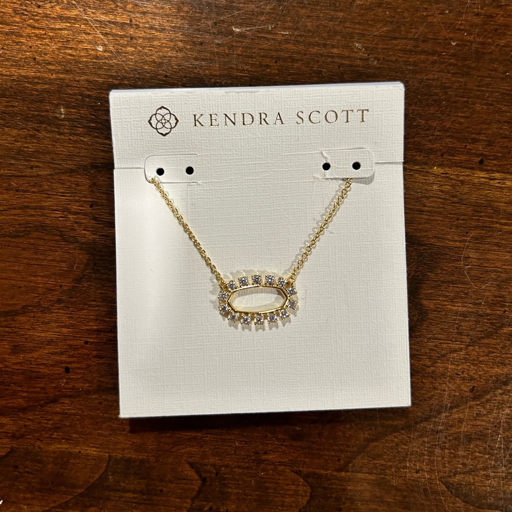 Kendra Scott mini diamond and gold pendant necklace